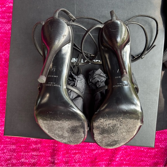 100% Auth YSL Cassandra 110 heels black/gold bronze size 37/7 TTS box and bags - Picture 9 of 16